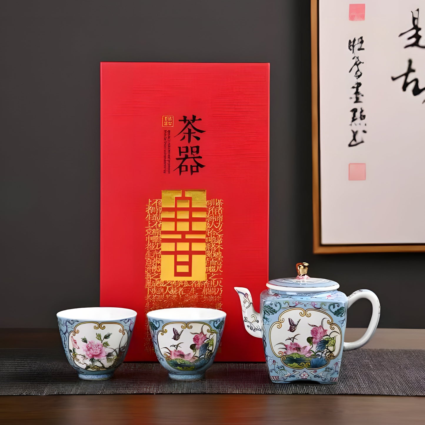blue tea sets