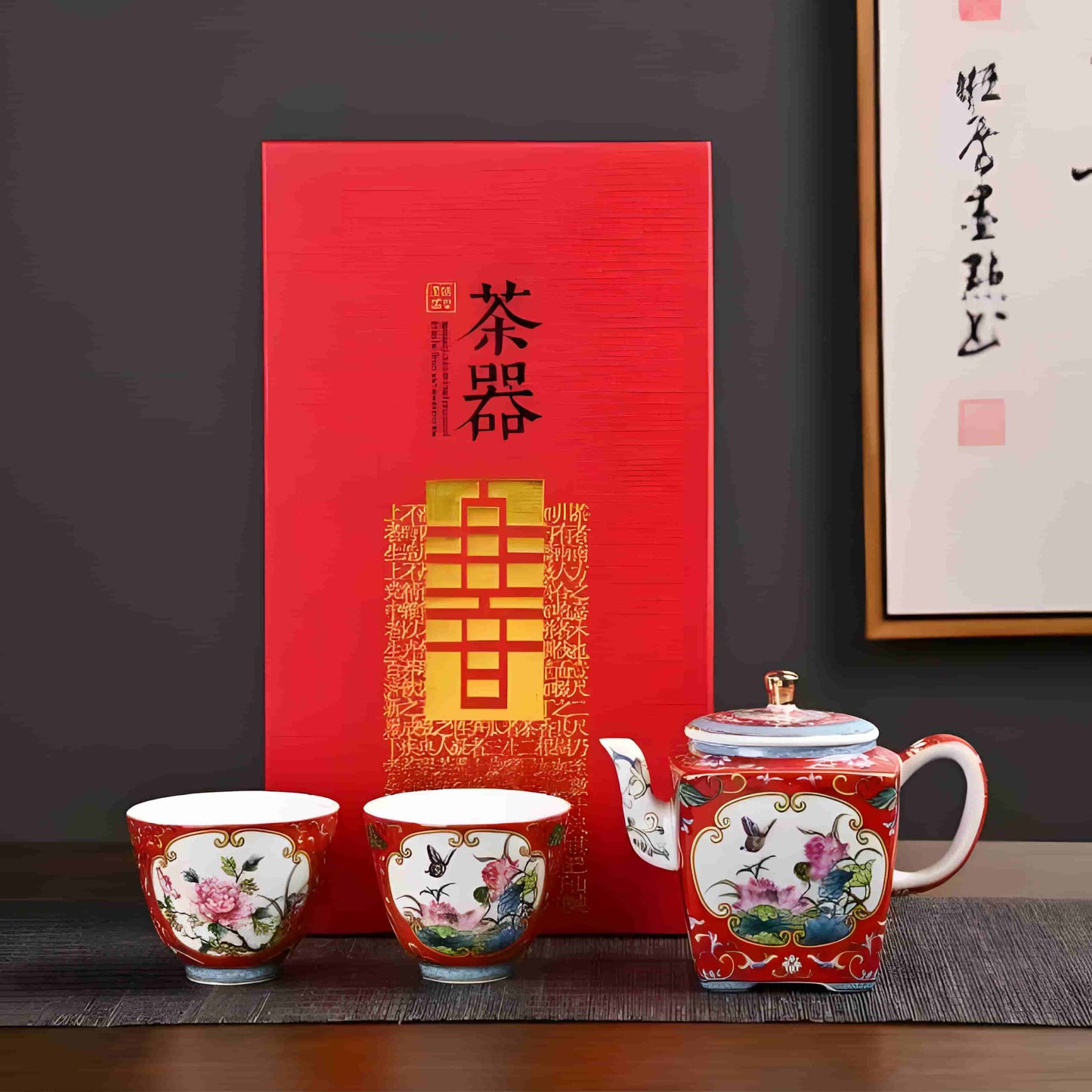 red tea sets