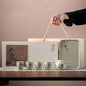 Bamboo Rhythm Vintage Tea Set / One Pot and Four Cups